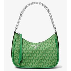 New Michael Kors Jet Set Charm Small Logo Pochette Palm